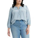 [oCX fB[X Jbg\[ gbvX Plus Size Halsey 3/4-Sleeve Button-Front Blouse Tech Tricks No Damage