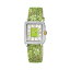 ӥ ǥ ӻ ꡼ GV2 Women's Padova Floral Green Leather Swiss Quartz Strap Watch 30 mm Silver-Tone