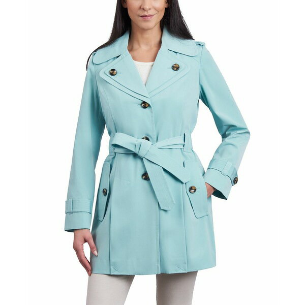 ロンドンフォグ トレンチコート レディース ロンドンフォグ レディース ジャケット＆ブルゾン アウター Women's Petite Single-Breasted Belted Trench Coat Green Tea