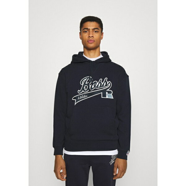 ボス メンズ パーカー・スウェットシャツ アウター BOSS X RUSSELL ATHLETIC SAFA - Hoodie - navy