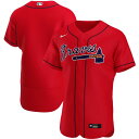 ナイキ メンズ ユニフォーム トップス Atlanta Braves Nike Alternate Authentic Team Jersey Red