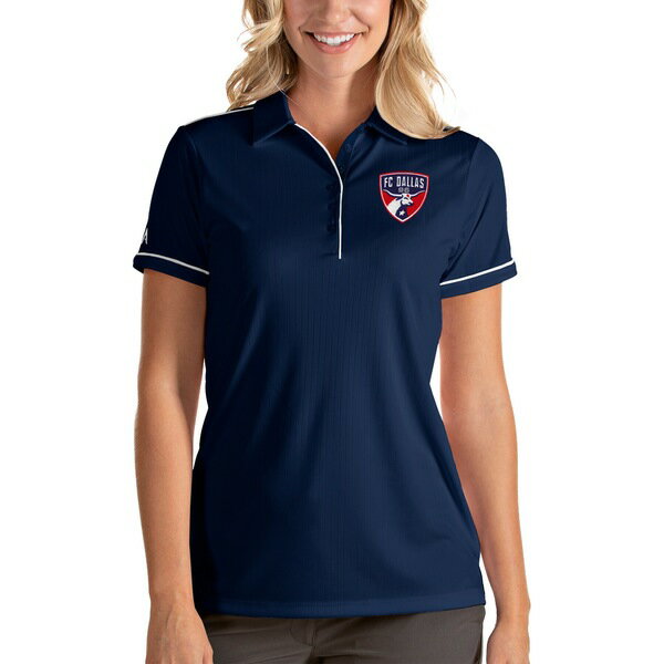 アンティグア レディース ポロシャツ トップス FC Dallas Antigua Women's Salute Polo Navy/White