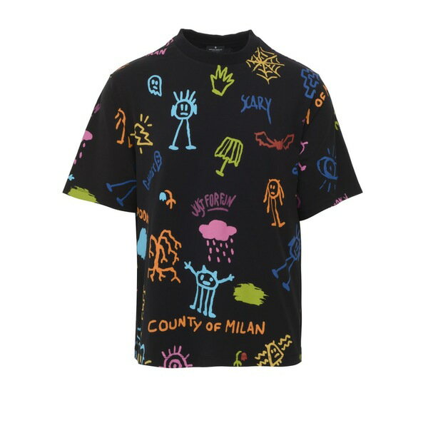 マルセロバーロン メンズ カットソー トップス Marcelo Burlon T-shirt Black マルセロバーロン メンズ カットソー トップス Marcelo Burlon T-shirt Black