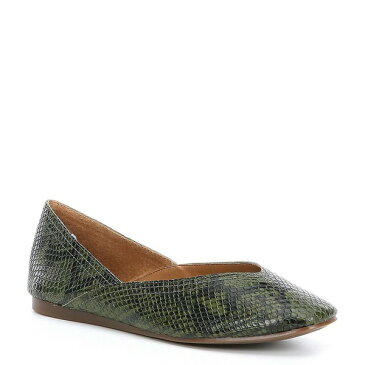 ラッキーブランド レディース サンダル シューズ Alba Leather Snake Print Flats Rifle Green