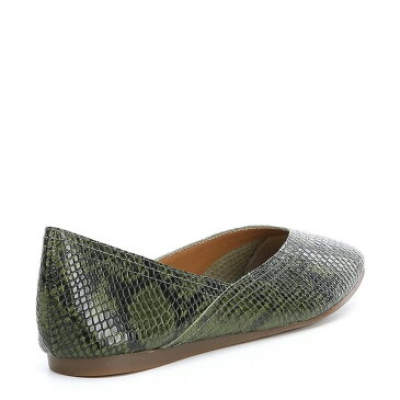 ラッキーブランド レディース サンダル シューズ Alba Leather Snake Print Flats Rifle Green