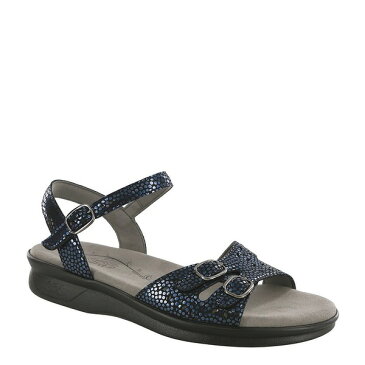 エスエーエス レディース サンダル シューズ Duo Shiny Dot Print Leather Sandals Navy Perla