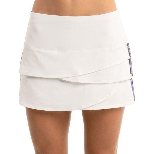 yy&oׁz bL[Cu fB[X XJ[g {gX tBbglX Lucky in Love Women's Prowl Stripe Scallop Tennis Skirt White -