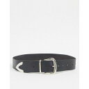 【あす楽&即日出荷】 エイソス レディース ベルト アクセサリー ASOS DESIGN leather tipped jeans belt in black ...