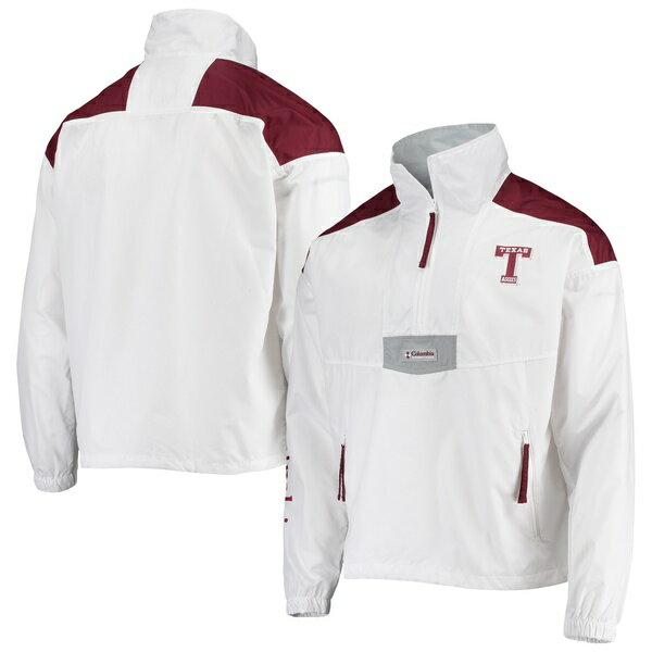 コロンビア メンズ ジャケット＆ブルゾン アウター Texas A&M Aggies Columbia Santa Ana Anorak QuarterZip Jacket White