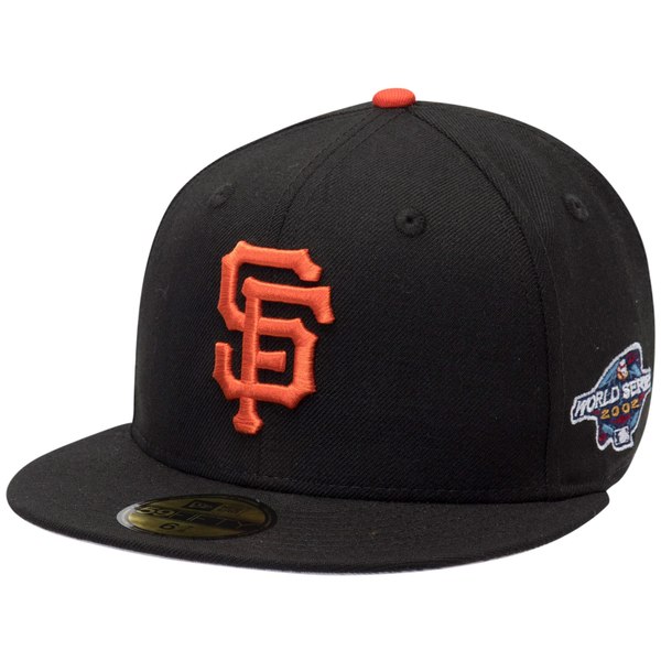 ニューエラ メンズ 帽子 アクセサリー San Francisco Giants New Era Side Patch 2002 World Series 59FIFTY Fitted Hat Black