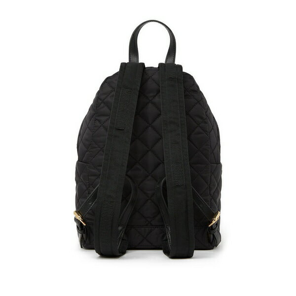 モスキーノ レディース バックパック・リュックサック バッグ Diamond Quilt Logo Backpack Black Gold