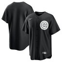 ナイキ メンズ ユニフォーム トップス Chicago Cubs Nike Official Replica Jersey Black/White