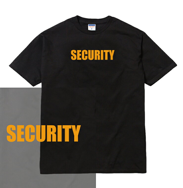 SECURITY Tシャツ/ メンズ レディース セキュリティー ロゴ トップス オレンジ ツアー 文字 英語 セキュリティー スタッフ staff ストリート ブランド tee tシャツ