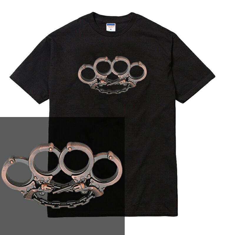 KNUCKLE Tシャツ/メンズ レディース ストリート ブランド メリケンサック 凶器 武器 暗器 指輪 ギャング ナックル 不良 半袖 tee tシャツ