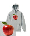 APPLE HOODIE りんご リンゴ アップル apple 果物 フルーツ 果実 果汁 プリント かわいい おしゃれ 食べ物 grape furits ストリート ヘビーウェイト ヘヴィー 厚手 スウェット フーディ パーカー 裏起毛 トップス ロゴ メンズ レディース