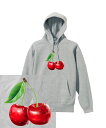 CHERRY HOODIE チェリー さくらんぼ サクランボ cherry 果物 フルーツ fruits 果実 ベジタブル かわいい おしゃれ ストリート ヘビーウェイト ヘヴィー 厚手 スウェット フーディ パーカー 裏起毛 トップス ロゴ メンズ レディース