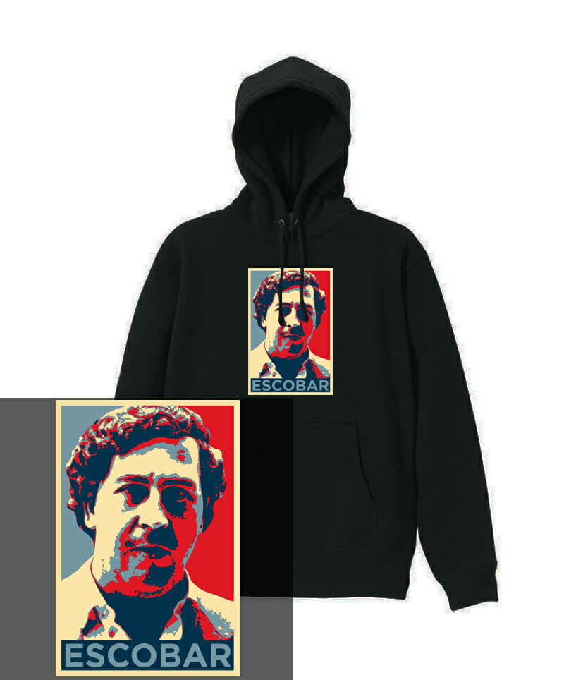 ESCOBAR HOODIE 袖 パブロ エスコバル コロンビア 麻薬王 ナルコス narcos コカイン 麻薬 密売 非合法 パブロエスコバル pablo escobar アウトロー ヘビーウェイト ヘヴィー 厚手 スウェット フーディ パーカー 裏起毛 トップス ロゴ メンズ レディース