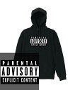 EXPLICIT HOODIE 過激 18禁 Parental Advisory 注意 ペアレンタルアドバイザリー 暴力表現 性的描写 規制 ヘビーウェイト ヘヴィー 厚手 スウェット フーディ パーカー 裏起毛 トップス ロゴ メンズ レディース