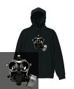 GAS MASK HOODIE ガスマスク s10 イギリス軍 防毒 gasmask ミリタリー サイバー 流行 人気 ヘビーウェイト ヘヴィー 厚手 スウェット フーディ パーカー 裏起毛 トップス ロゴ メンズ レディース