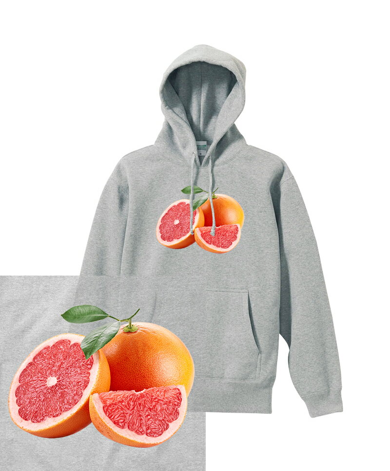 楽天AstyleJapanGRAPEFRUITS HOODIE グレープフルーツ 果物 果実 食べ物 フルーツ 野菜 健康 果汁 ピンクグレープフルーツ かわいい おしゃれ 人気 ストリート ヘビーウェイト ヘヴィー 厚手 スウェット フーディ パーカー 裏起毛 トップス ロゴ メンズ レディース