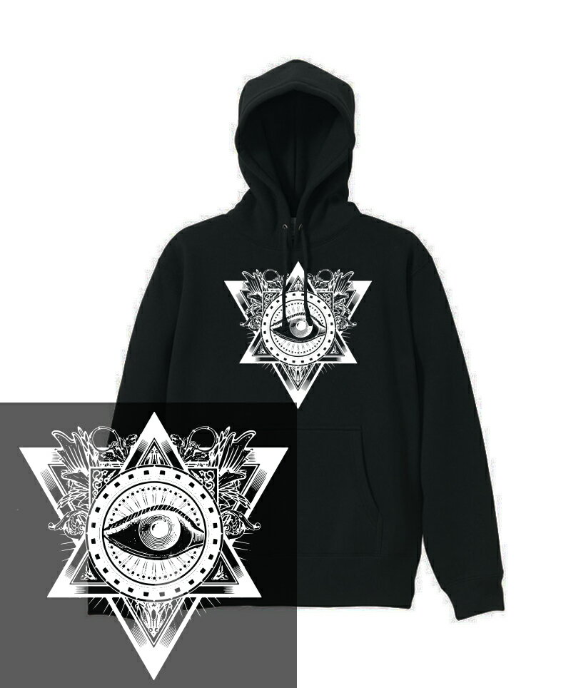 ILLUMINATI HOODIE 12oz イルミナティ フリーメーソン freemason 秘密結社 アンビグラム ピラミッド 三角形 目玉 真実の目 プロビデンスの目 秘密結社 陰謀論 ヘビーウェイト ヘヴィー 厚手 スウェット フーディ パーカー 裏起毛 トップス ロゴ メンズ レディース