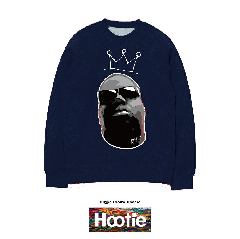 CROWN HOODIE ストリート ブランド BIGGIE NORTORIOUS BIG ビギー HIP HOP ヒップホップ crown クラウン ニット リリック 名言 レコジャケ デザイン ノートリアス レコード ヘヴィーウェイト 厚手 冬 フーディー トレーナー 1