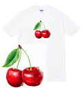 CHERRY tシャツ チェリー さくらんぼ サクランボ cherry 果物 フルーツ fruits 果実 ベジタブル かわいい 写真 メルヘン 食べ物 フード メンズ レディース ブランド tee Tシャツ