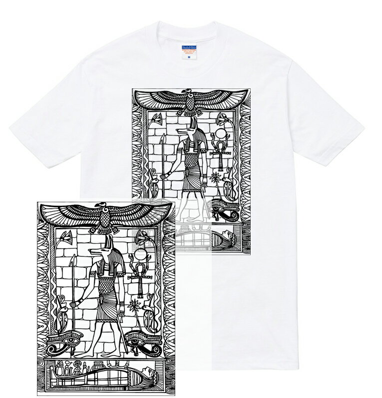 ANUBIS Tシャツ ホルスの目 ホルス エジプト ファラオ 記号 目 プリント セト アヌビス シンボル 壁画 古代 ラーの目 太陽神 ウアジェト ツタンカーメン ストリート メンズ レディース ブランド tee tシャツ