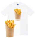 FRENCH FRIES Tシャツ フライドポテト フレンチフライ 揚げ物 ポテト じゃがいも potato 食べ物 フライ かわいい 写真 フォト アメリカン ジャンクフード ストリート hiphop メンズ レディース ブランド tee tシャツ
