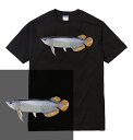 AROWANA teeシャツ/三色展開 半袖 アロワナ arowana 熱帯魚 魚 古代魚 淡水魚 アマゾン 淡水魚 fish フィッシュ プリント デザイン グ..