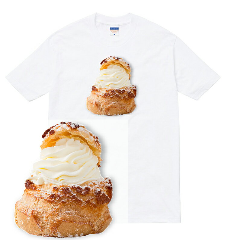 楽天AstyleJapanCREAM PUFF teeシャツ/三色展開 半袖 メンズ レディース ブランド シュークリーム エクレア 生クリーム カスタード ドーナッツ ドーナツ クリーム チョコレート チョコ お菓子 スイーツ デザート 食べ物 ジャンクフード tee tシャツ