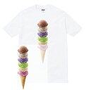 楽天AstyleJapanICECREAM Tシャツ アイスクリーム コーン ソフトクリーム パフェ pafe スウィーツ お菓子 デザート かわいい 写真 メルヘン 食べ物 フード メンズ レディース ブランド tee Tシャツ