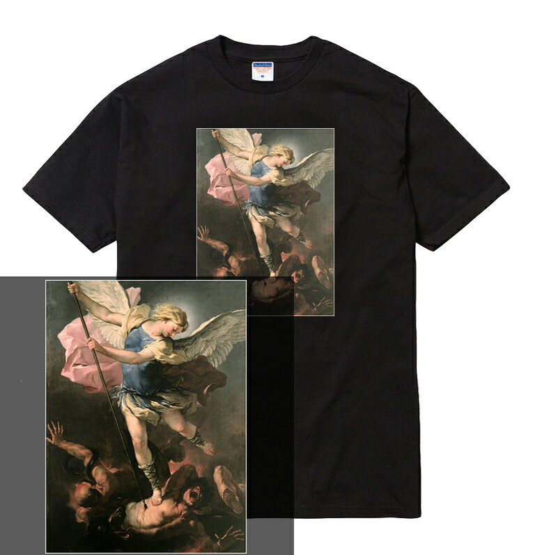 MICHAEL Tシャツ 半袖 メンズ レディース 天使 大天使 ミカエル 絵画 名画 宗教画 マリア キリスト教 hiphop ストリート プリント tee tシャツ