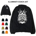 ILLUMINATI JKT illuminati イルミナティ フリーメーソン freemason 秘密結社 陰謀論 闇の政府 アヌンナキ ロックフェラー ロスチャイルド 撥水 ナイロン ストリート アウター ジャンパー ブルゾン コーチジャケット