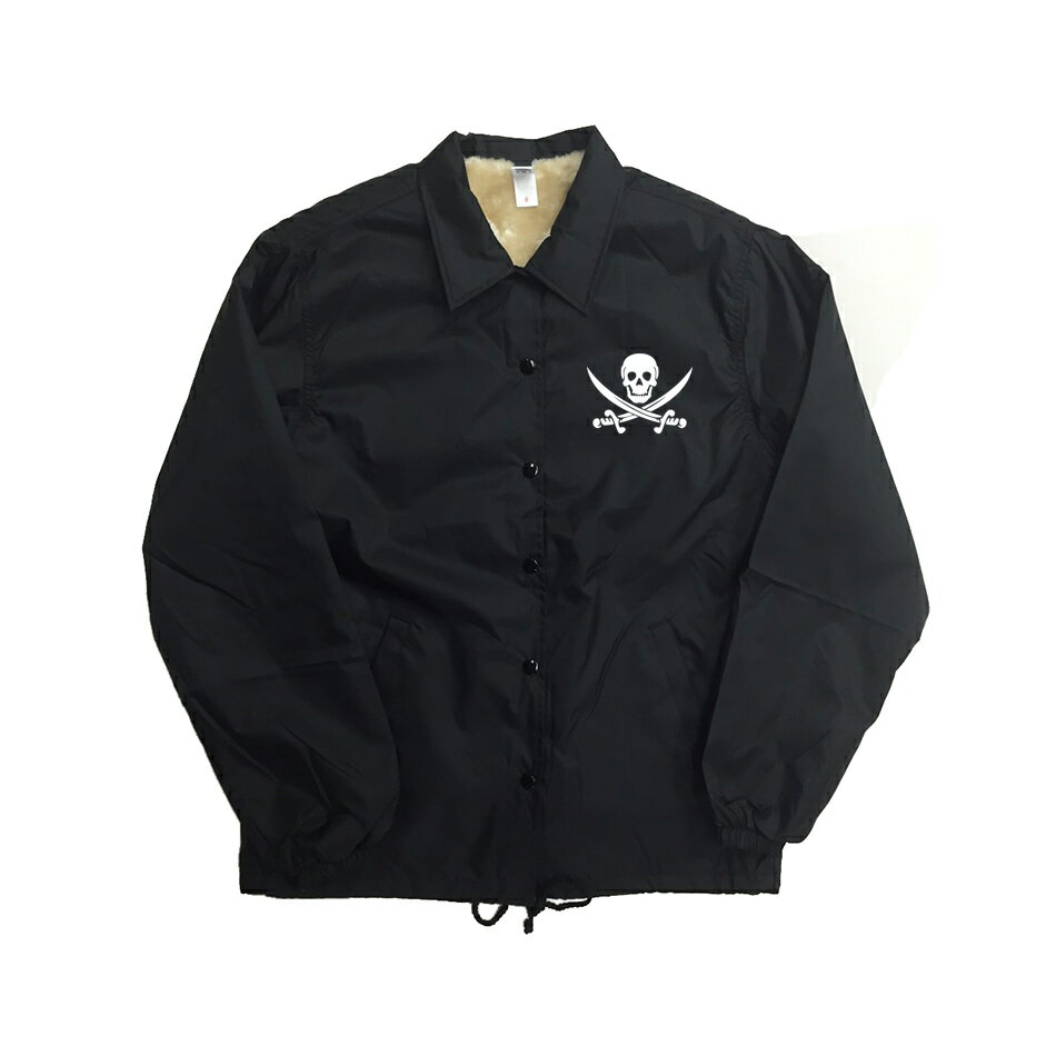 CROSS BONE JKT クロスボーン 骸骨 ガイコツ　ドクロ スカル skull 海賊 海賊旗 パイレーツ 骨 頭蓋骨 剣 サーベル 撥水 ナイロン ストリート アウター ジャンパー コーチジャケット 裏ボア ボア ファー コーチjkt 2