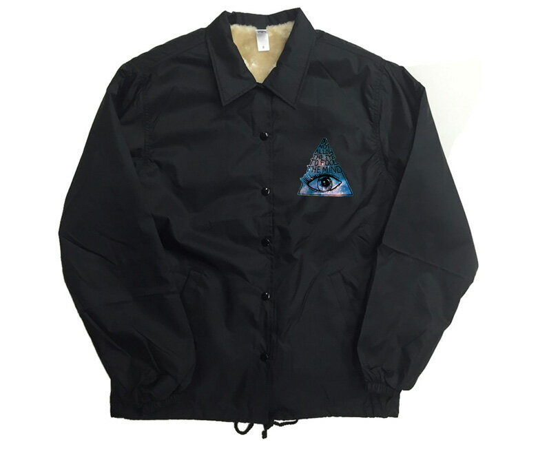 ILLUMINATI SPACE COACH JKT ストリート ブランド イルミナティ フリーメイソン freemason　秘密結社 陰謀論 アウター ジャンパー ブルゾン デザイン 宇宙 スペース 目 アイ eye ロゴ アウター ブルゾン 裏ボア ボア コーチjkt コーチジャケット jkt ファー 2