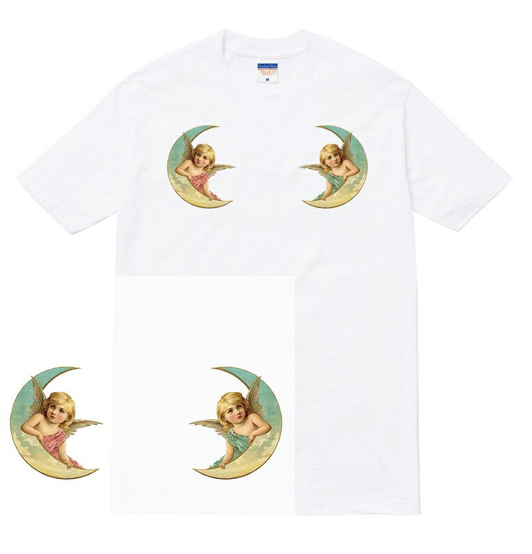 ANGEL Tシャツ 半袖 キリスト 聖書 神 ジーザス 宗教 宗教画 天使 エンジェル 月 メルヘン メンズ レディース ユニセックス 大きいサイズ ダンス 衣装 HIPHOP ストリート ブランド tee tシャツ