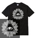 イルミナティ illuminati ピラミッド Tシャツ 半袖 フリーメーソン ピラミッド 目玉 ドル札 ドル 陰謀論 秘密結社 魔術 錬金術 支配階層 タブー 禁忌 tee tシャツ メンズ レディース ユニセックス 大きいサイズ ダンス 衣装 HIPHOP ストリート ブランド tee tシャツ