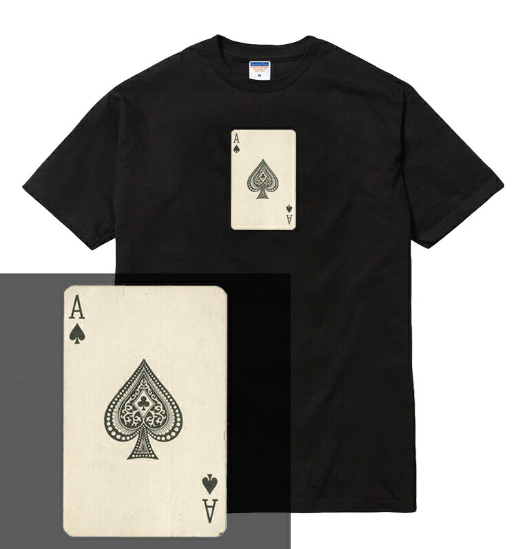 SPADE tシャツ 半袖 スペード エース トランプ カード ギャンブル マーク アイコン メンズ レディース ダンス 衣装 HIPHOP ストリート ブランド 大きいサイズ tee Tシャツ