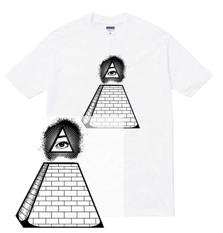 ILLUMINATI tシャツ 半袖 イルミナティ フリーメーソン freemason 秘密結社 アンビグラム ピラミッド 三角形 目玉 真実の目 プロビデンスの目 メンズ レディース ダンス 衣装 HIPHOP ストリート ブランド tee Tシャツ