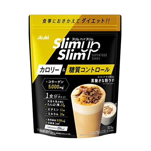 スリムアップスリム 乳酸菌+スーパーフードシェイク 黒糖きな粉ラテ 315g アサヒグループ食品