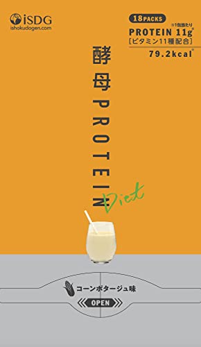 [医食同源ドットコム] iSDG 酵母プロテイン コーンポタージュ味 (個包装) 360g(20g×18包)