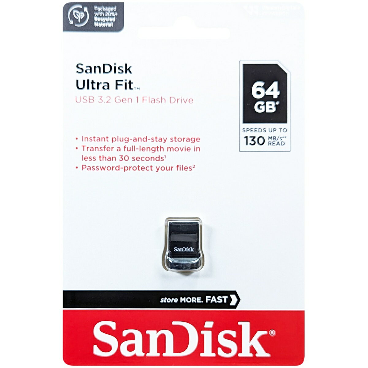 SanDisk ǥ ¹͢ Ultra Fit USB 3.2 Flash Drive 64GB SDCZ430-064G-G46