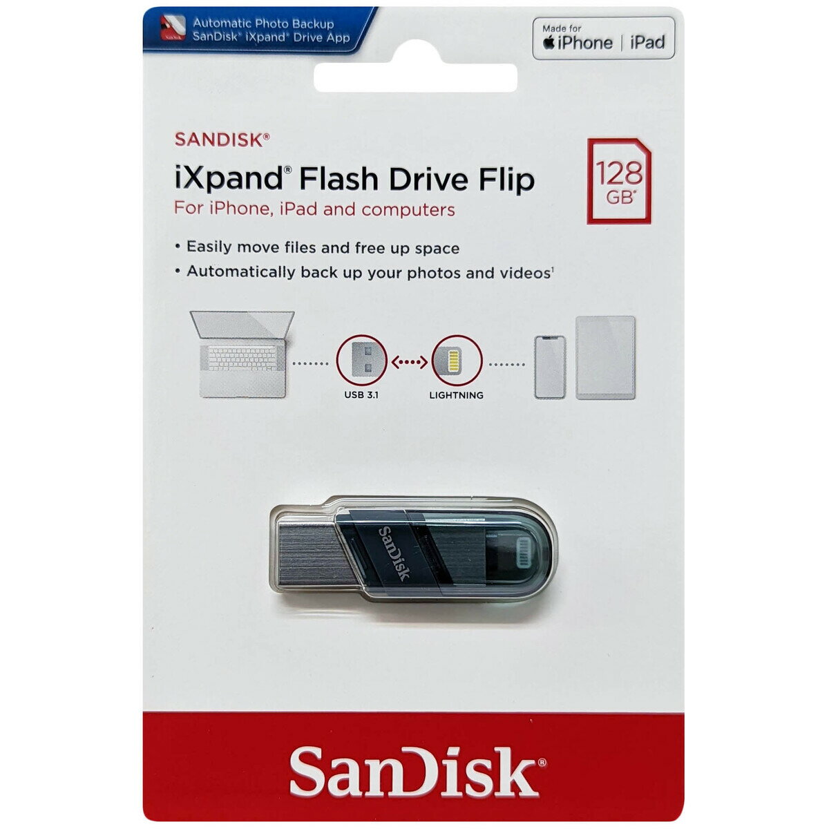 SanDisk サンディスク 並行輸入品 iXpand Flash Drive Flip 128GB SDIX90N-128G-GN6NE