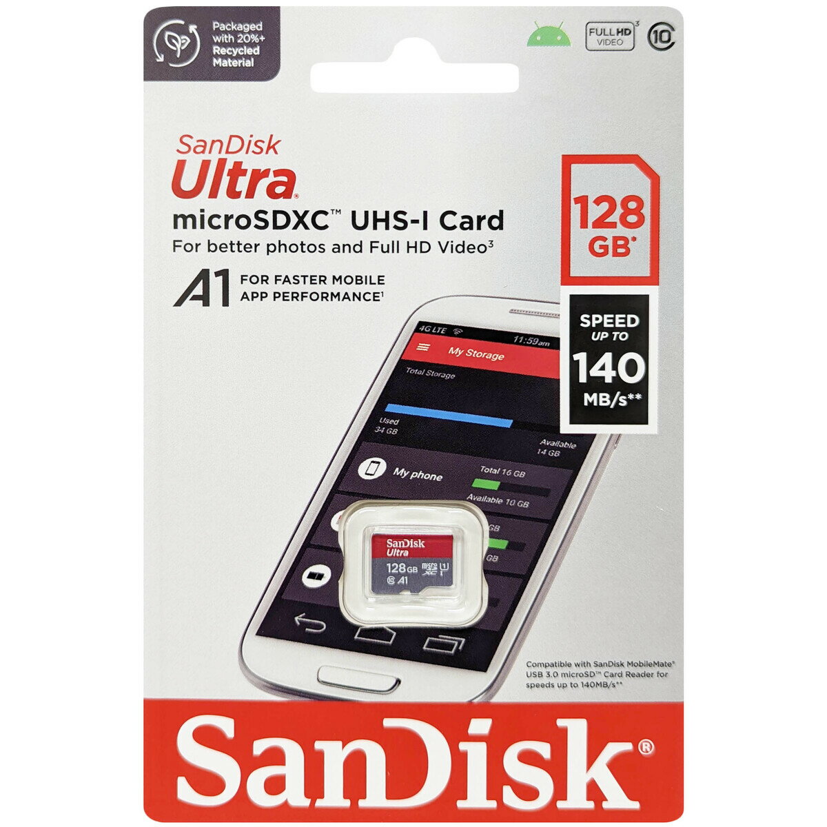 SanDisk サンディスク 並行輸入品 マイクロSDXCカード Ultra 128GB SDSQUAB-128G-GN6MN