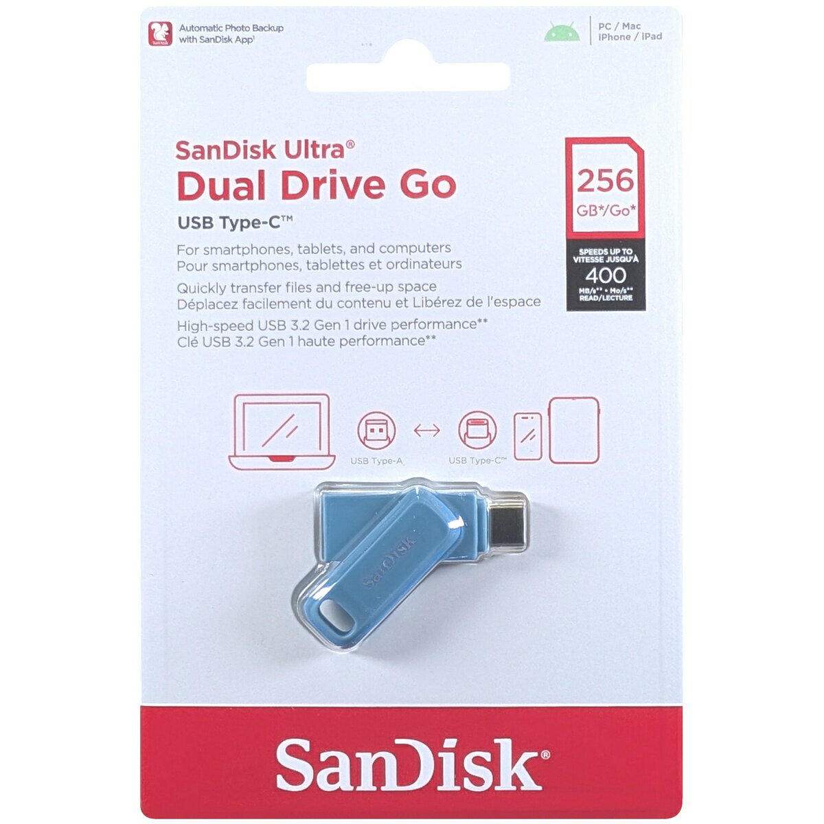 Flash Memory - SanDisk サンディスク 並行輸入品 Ultra Dual Drive Go USB Type-C ナヴァイオベイ 256GB SDDDC3-256G-G46NBB