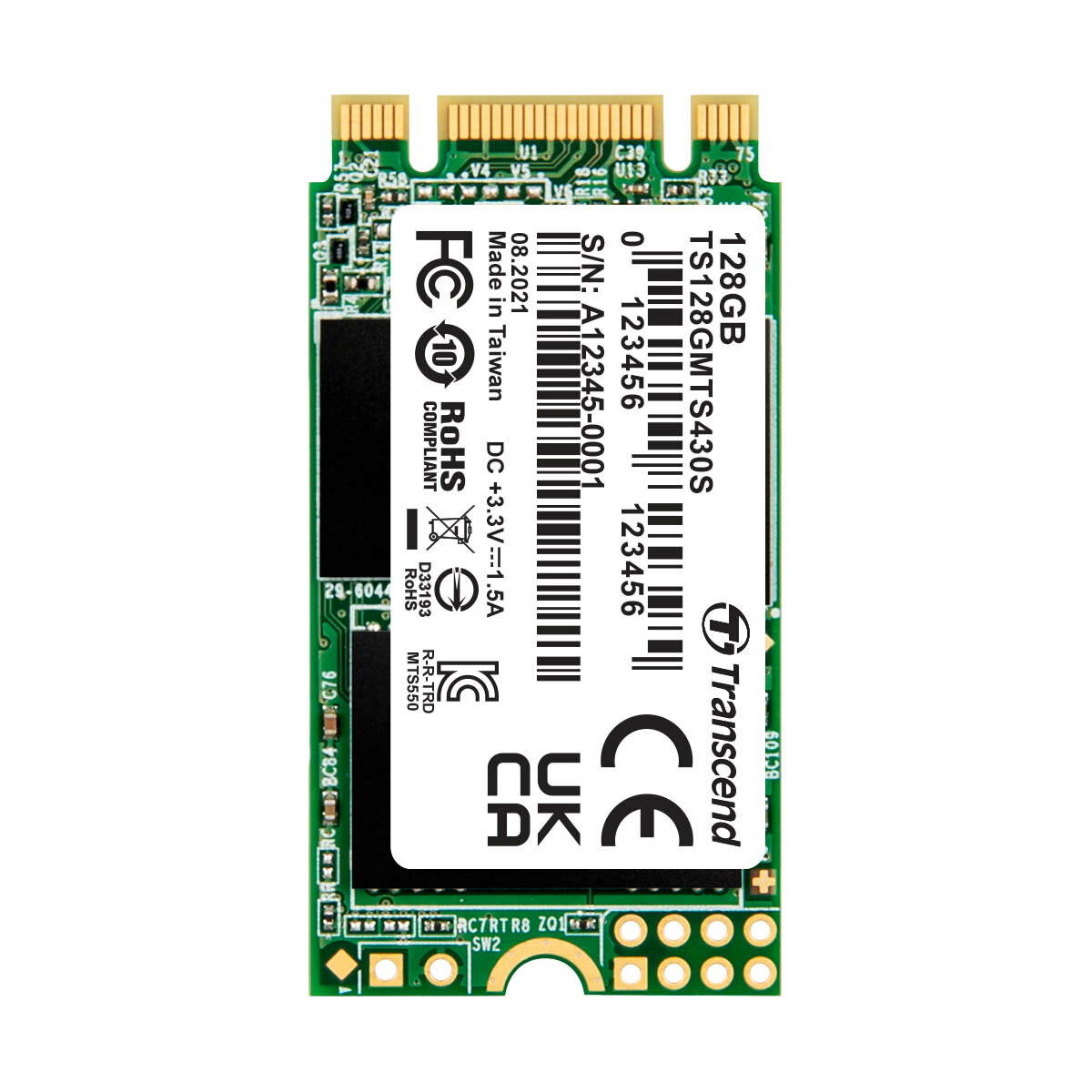 Transcend トランセンドジャパン M.2 Type2242 SATA SSD 430S MTS430S 128GB TS128GMTS430S