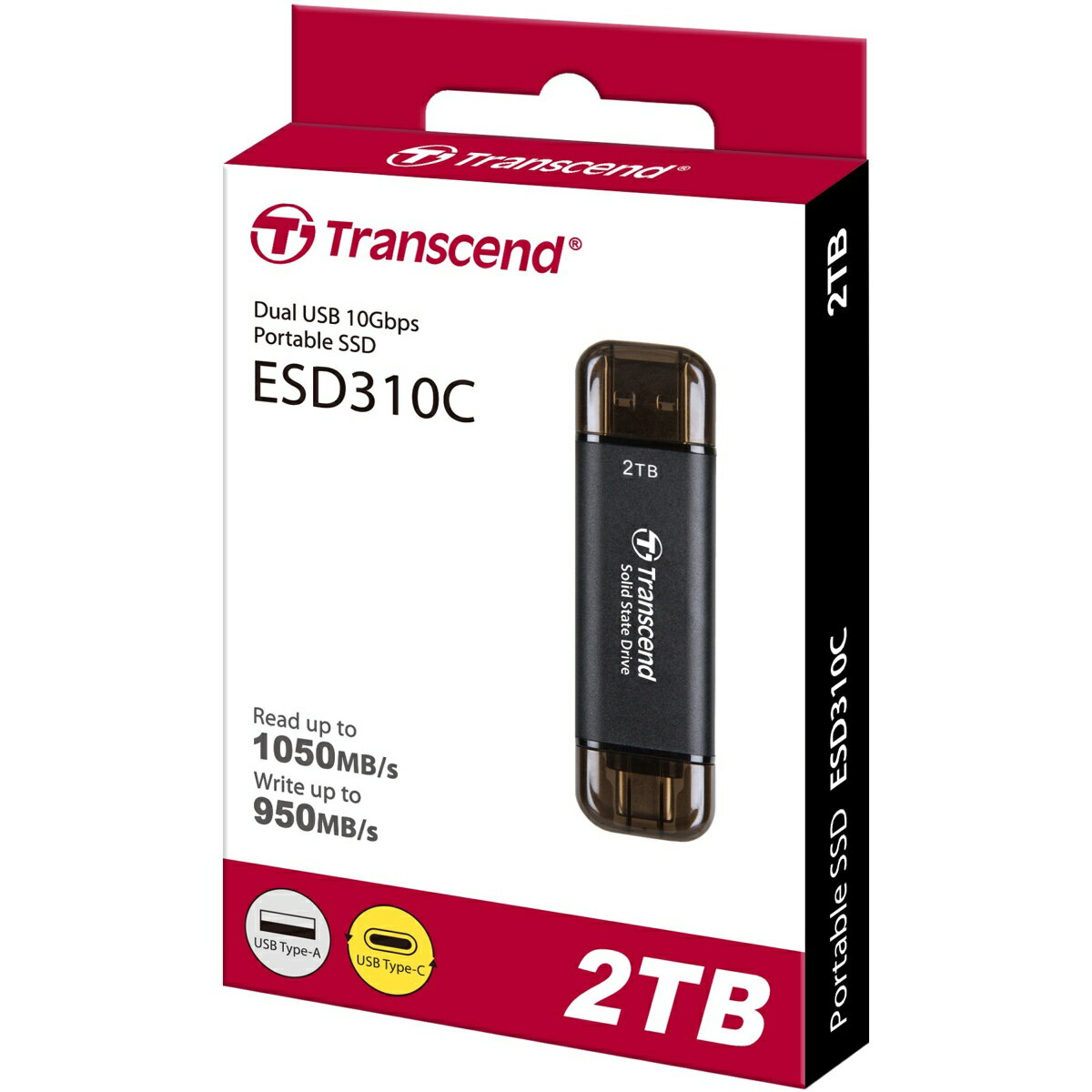 Transcend トランセンドジャパン ESD310 ポータブルSSD ブラック 2TB TS2TESD310C - Image 2