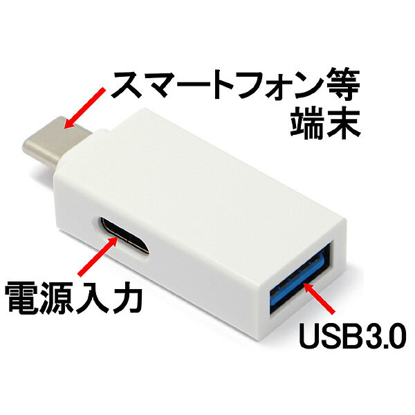 ルートアール Route-R 5V給電 USB3.0対応 TYPE-C OTGアダプター RA-OTGTU1PW