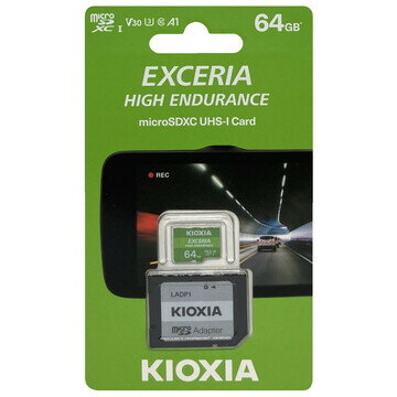 8/10限定抽選で最大全額Pバック(バナーよりエントリ) マイクロSDカード microSD 64GB microSDカード microSDXC KIOXIA 高耐久 EXCERIA High Endurance CLASS10 UHS-I R:100MB/s W:65MB/s SD変換アダプタ 海外リテール LMHE1G064GG2 ◆メ